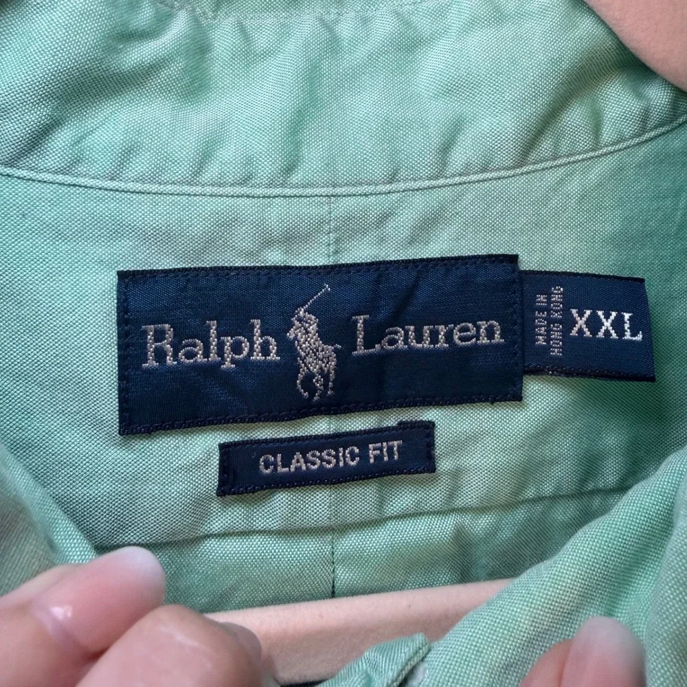 Ralph Lauren Classic Fit Oxford Shirt XXL Green Long Sleeve Button Down Pony